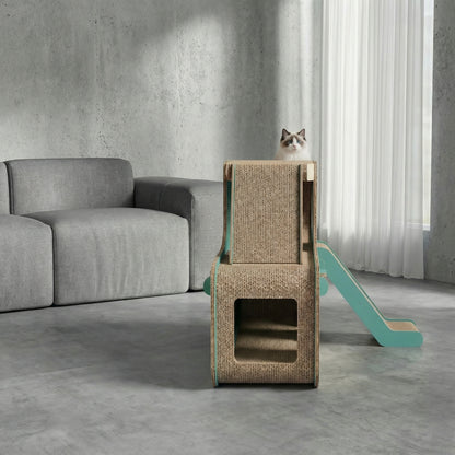 kittyfuny® Cartoon Cat Scratcher Bed｜Corrugated Cardboard Cat House with Double-Layer Scratching Design