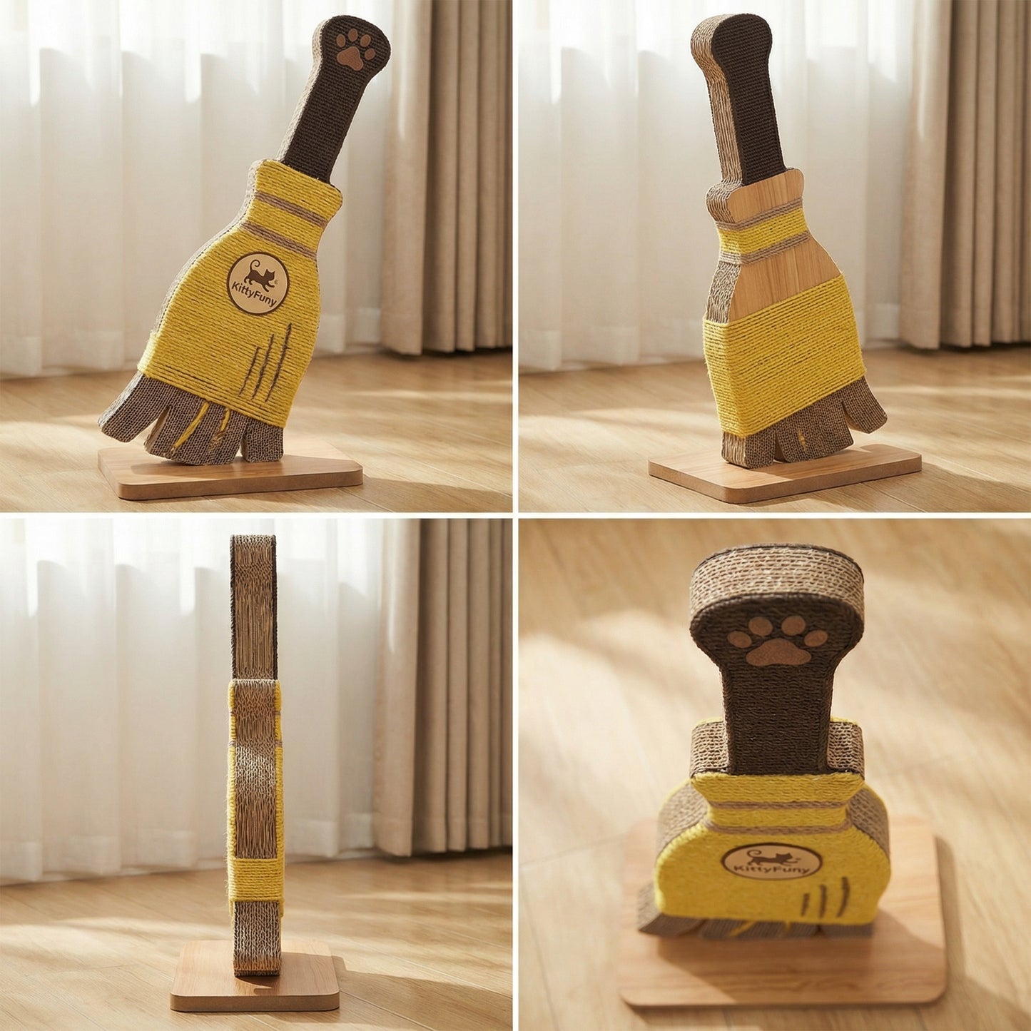 🧹 kittyfuny® Flying Broom Cat Kicker – Interactive Kick & Wrestle Toy for Biting, Hugging & Playtime Fun